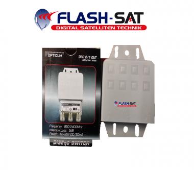 Opticum DiSEqC Schalter 2/1 für 2 LNB Satelliten 