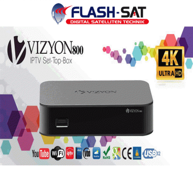 Vizyon 800 IPTV HEVC MULTIMEDIA SET TOP BOX STREAMER 