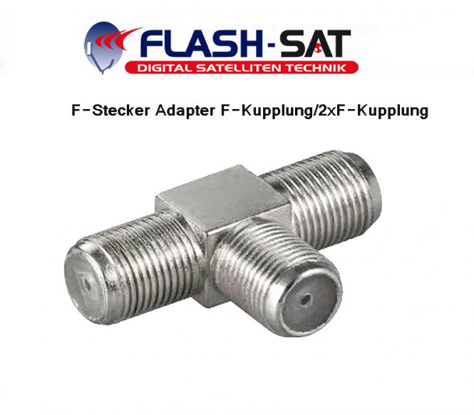 F-Stecker Adapter F-Kupplung/2xF-Kupplung 